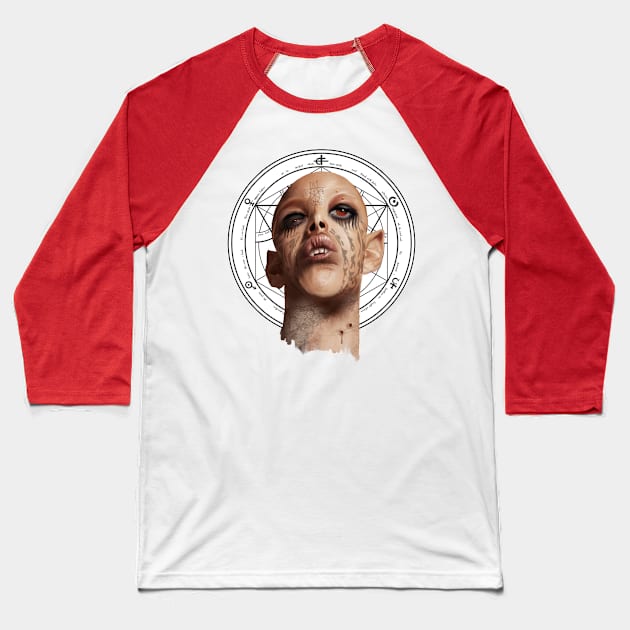 Beautiful Vampire Girl Gothic Horror Baseball T-Shirt by IceTees